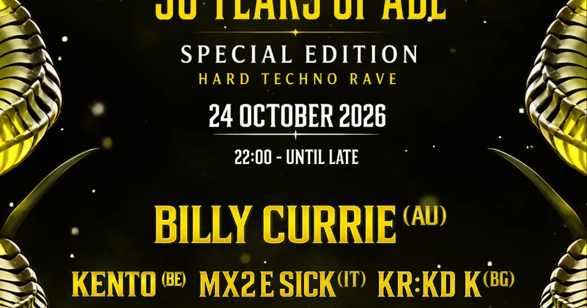 S1N3RGY COLLECTIVE PRESENTS: 30 YEARS OF ADE - SPECIAL HARD TECHNO RAVE — Club John Doe, Amsterdam